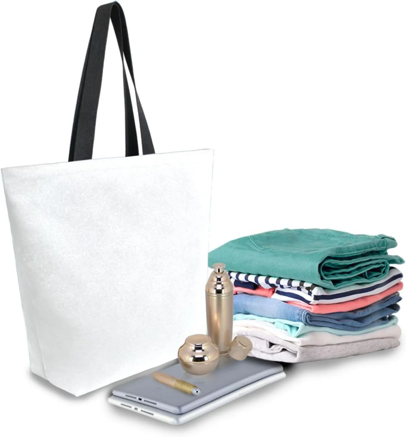 Naanle Personalized Printed Canvas Tote Bag Large Women Casual Shoulder Bag Custom Handbag Customized Reusable Multipurpose Heavy Duty Shopping Grocery Cotton Bag for Outdoors