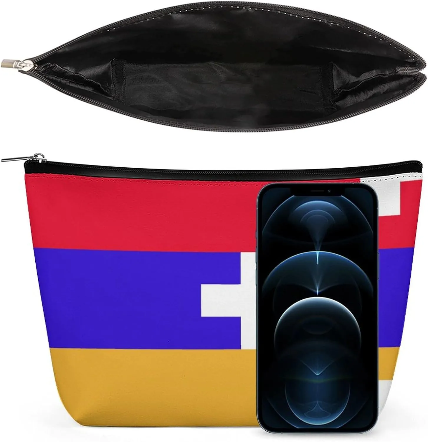 Nagorno Karabakh Flag Travel-Friendly Cosmetic Bag Makeup Organizer Pouch for Women and Girls