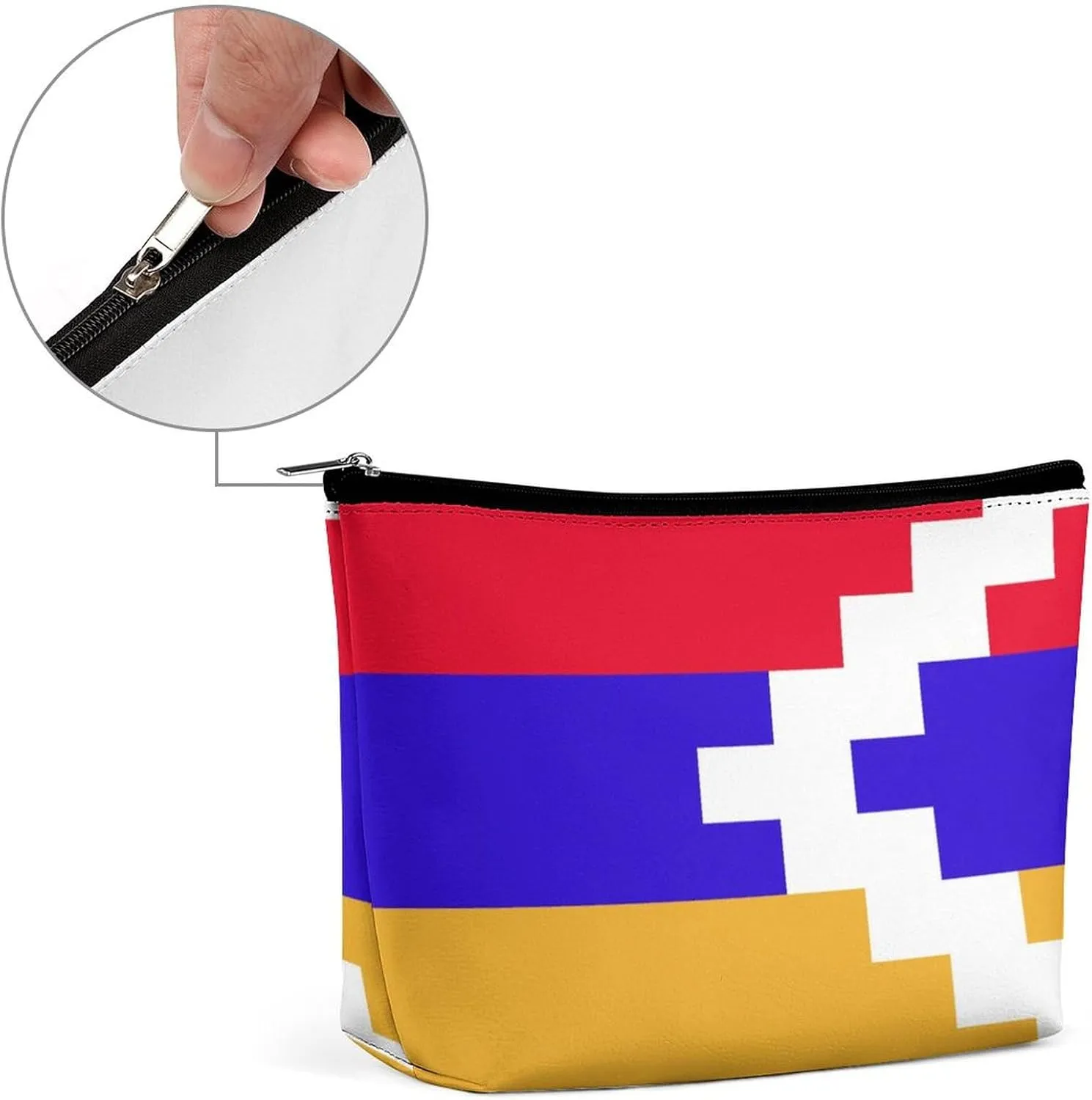 Nagorno Karabakh Flag Travel-Friendly Cosmetic Bag Makeup Organizer Pouch for Women and Girls