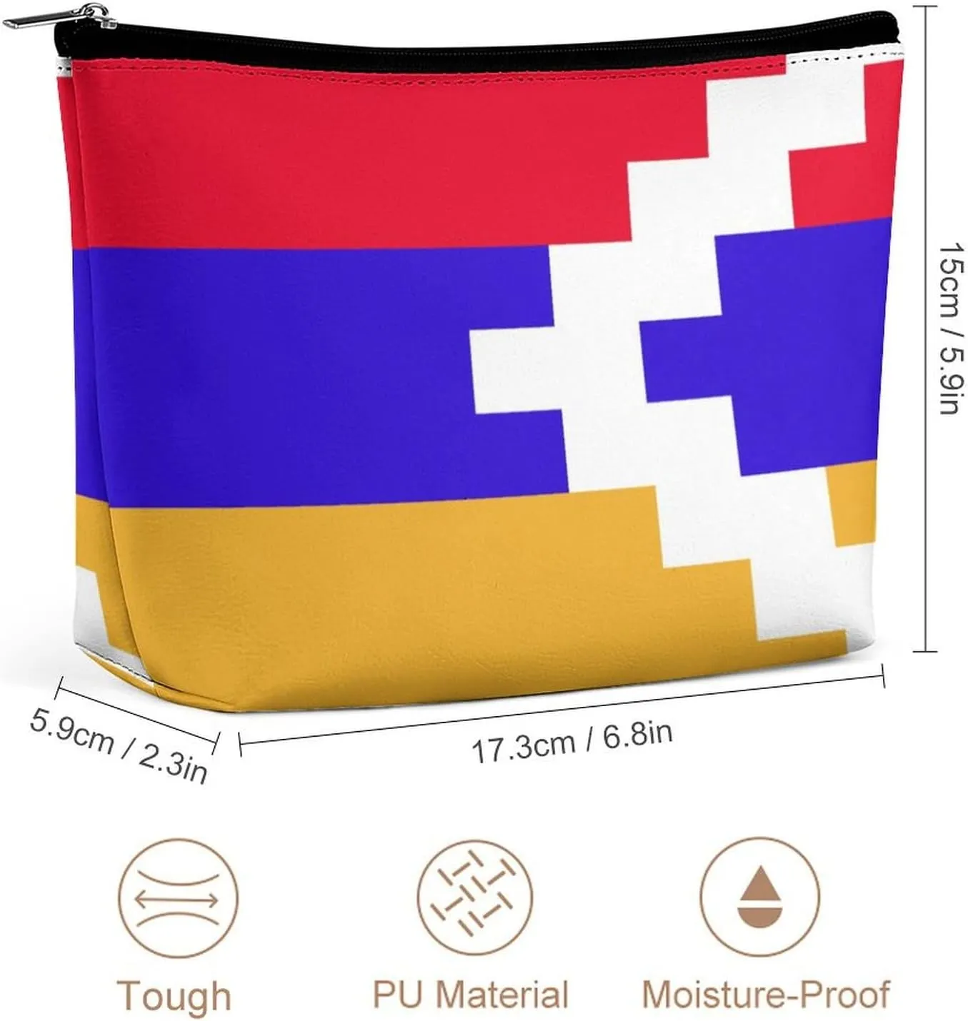 Nagorno Karabakh Flag Travel-Friendly Cosmetic Bag Makeup Organizer Pouch for Women and Girls