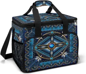 Native American Mandala Cooler Bag, Collapsible Soft Sided Cooler, Large Leakproof Camping Cooler, Portable Travel Cooler for Camping, Road Trips