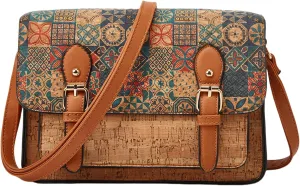 Natural CORK Vintage Crossbody Messenger Bag Satchel Purse Handbag Briefcase for Women