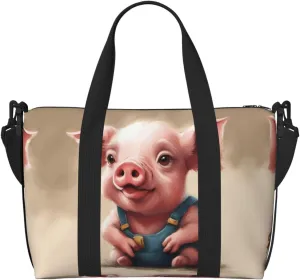 Naughty pig baby print Travel Duffel Bag,workout duffel bag, overnight shoulder Bag,Weekender Bag for Women Men