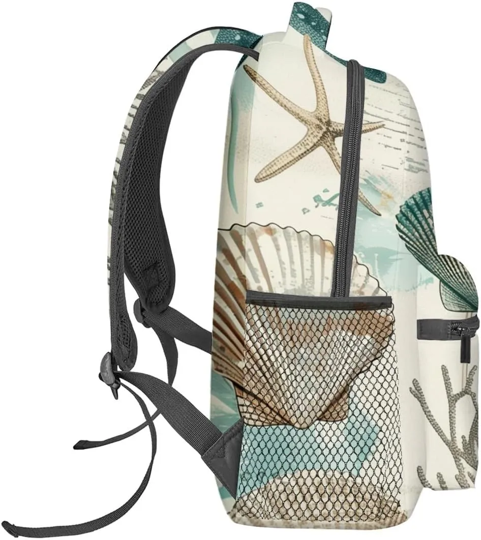 Nautical Sea Life Backpack Travel Backpacks Laptop Rucksack,School Bookbag for Women Kids Boys Girls,Ocean Theme Back Pack Accessories Bags,Ideal Gifts for Work, Outdoor Adventures
