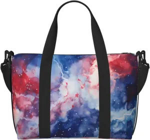 Nebula Marble Travel Duffel Bag Galaxy Line Carry On Tote Bag for Women Large Shoulder Weekender Overnight Bag Sports Gym Bag