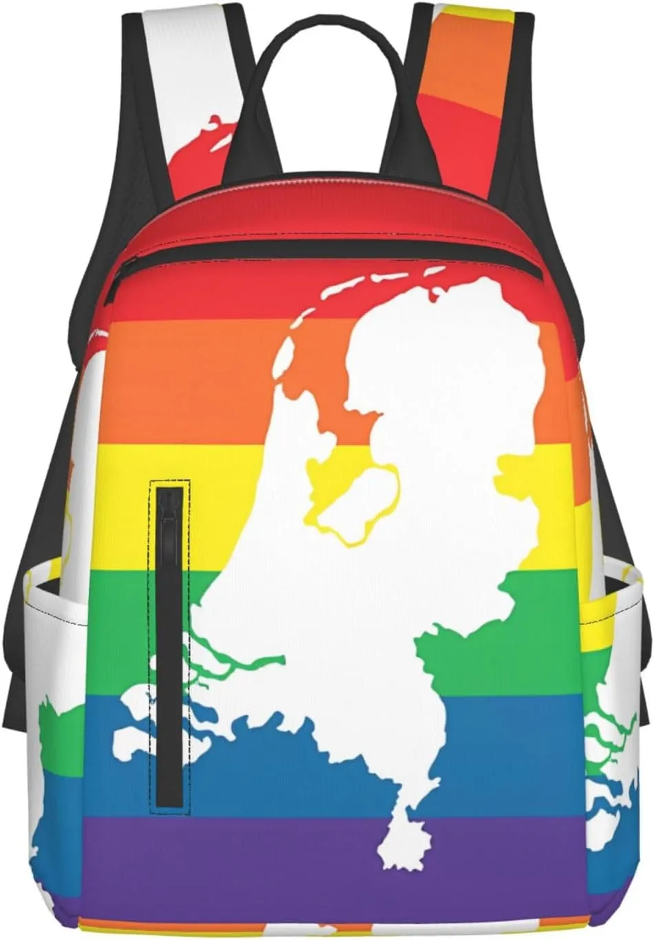 Netherlands Holland LGBT Pride Flag Casual Backpacks Large Capacity Laptop Backpack Sports Fitness Rucksack Travel Carry-On Daypack Work Bag for Outdoor Camping