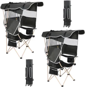 Nice C Camping Chair with Canopy, Chair with Shades, Sports Chairs, Folding Chair with Canopy, Detachable Shade Canopy, Side-Pocket and Cupholder (Two Green)
