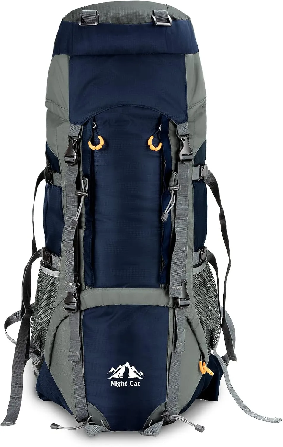 Night Cat Camping Backpacks 90L with Internal Frame Hiking Backpack for Men Women Waterproof Lightweight Breathable Outdoor Mountaineering Traveling
