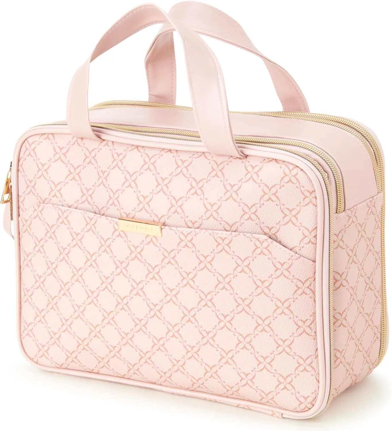 Nine West Women's Cosmetics Bag - Travel Makeup and Toiletries Weekender Bag - Makeup Organizer Case, Pink