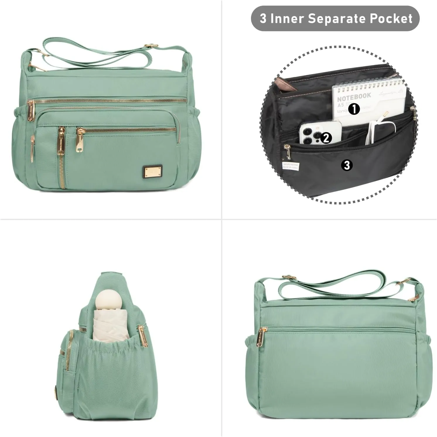 NPBAG Crossbody Bag for Women, Shoulder Purse Handbag Messenger Bag, Trendy Pocketbooks, Waterproof and Multi-Pockets