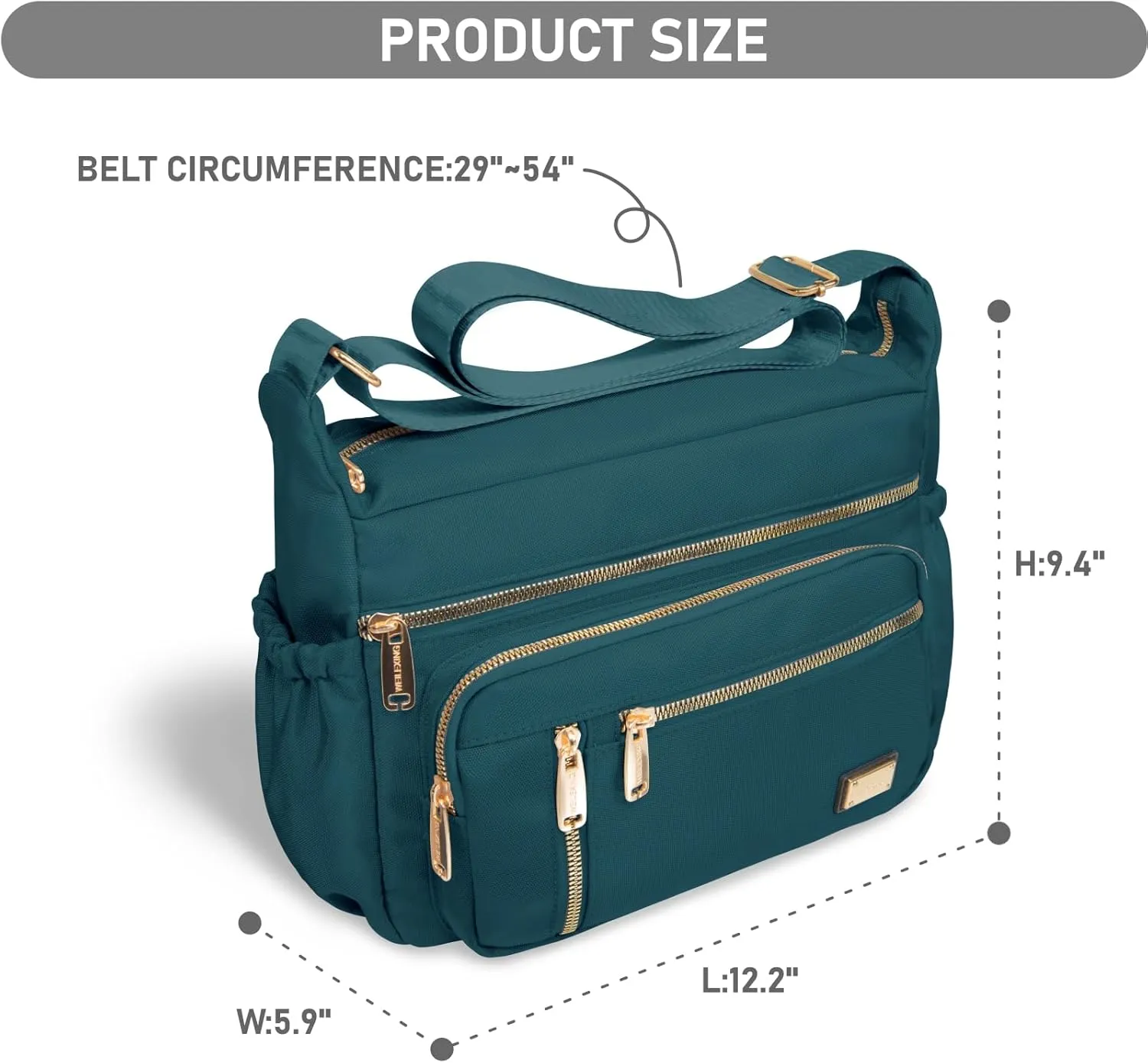 NPBAG Crossbody Bag for Women, Shoulder Purse Handbag Messenger Bag, Trendy Pocketbooks, Waterproof and Multi-Pockets
