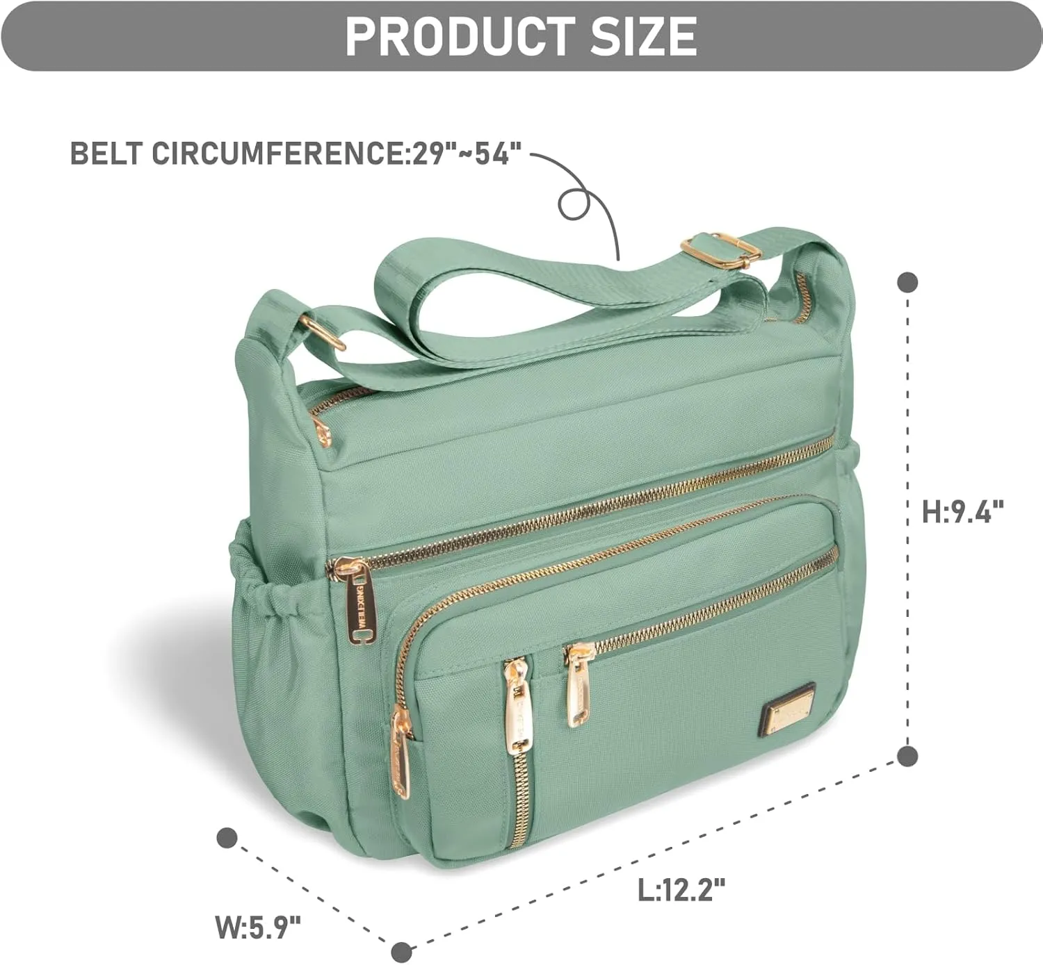 NPBAG Crossbody Bag for Women, Shoulder Purse Handbag Messenger Bag, Trendy Pocketbooks, Waterproof and Multi-Pockets