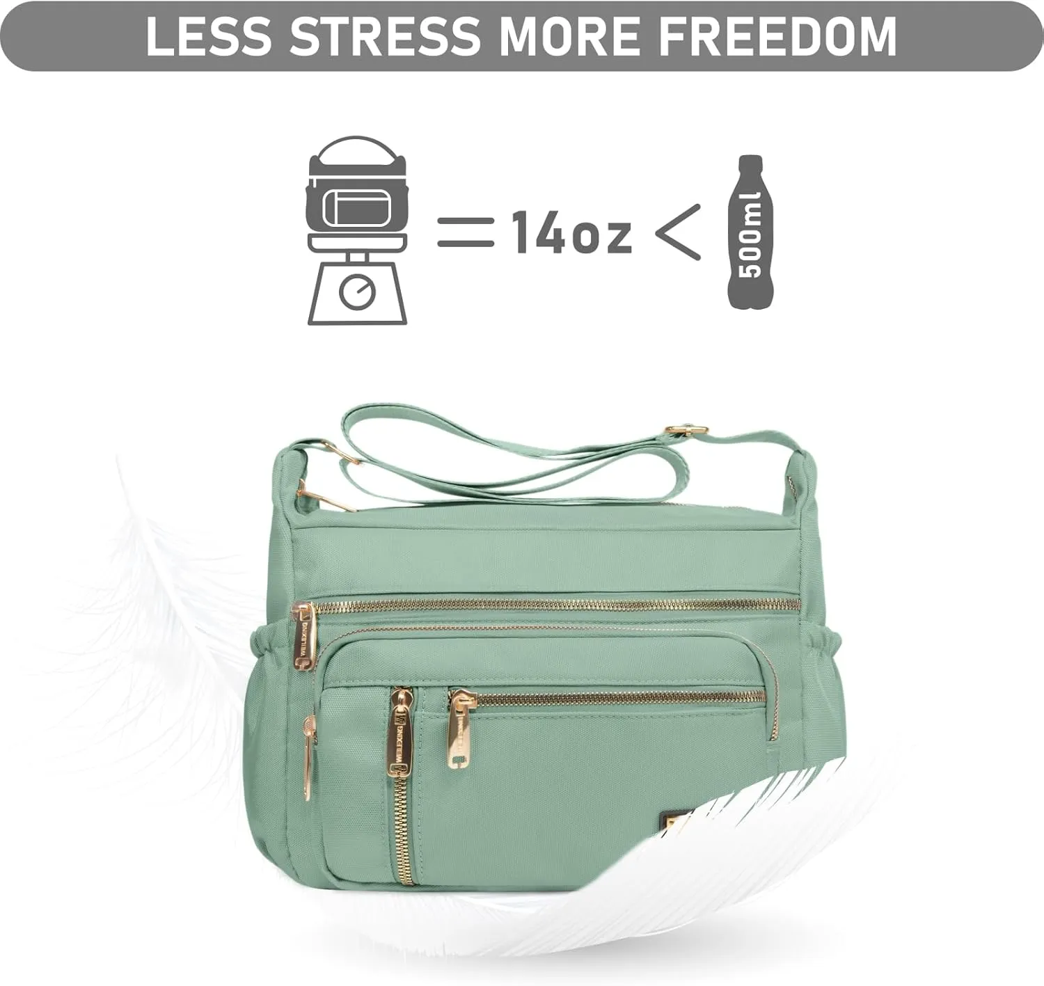 NPBAG Crossbody Bag for Women, Shoulder Purse Handbag Messenger Bag, Trendy Pocketbooks, Waterproof and Multi-Pockets