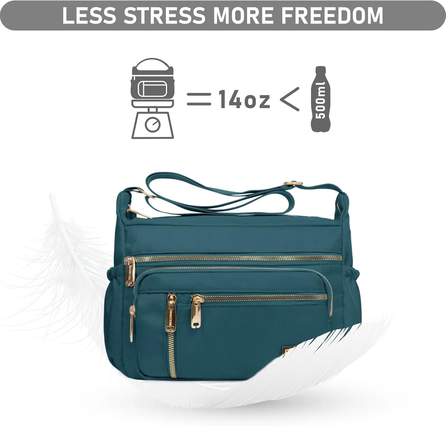 NPBAG Crossbody Bag for Women, Shoulder Purse Handbag Messenger Bag, Trendy Pocketbooks, Waterproof and Multi-Pockets