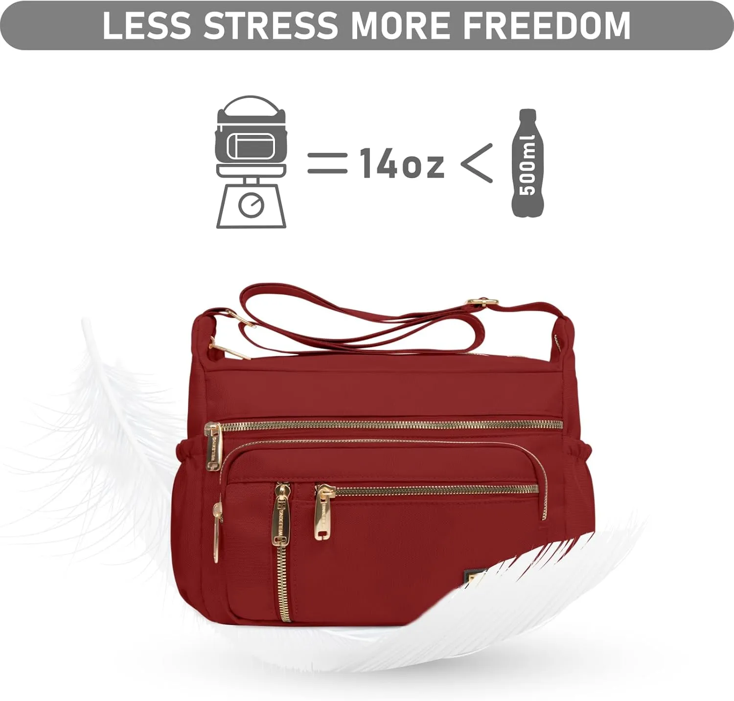 NPBAG Crossbody Bag for Women, Shoulder Purse Handbag Messenger Bag, Trendy Pocketbooks, Waterproof and Multi-Pockets