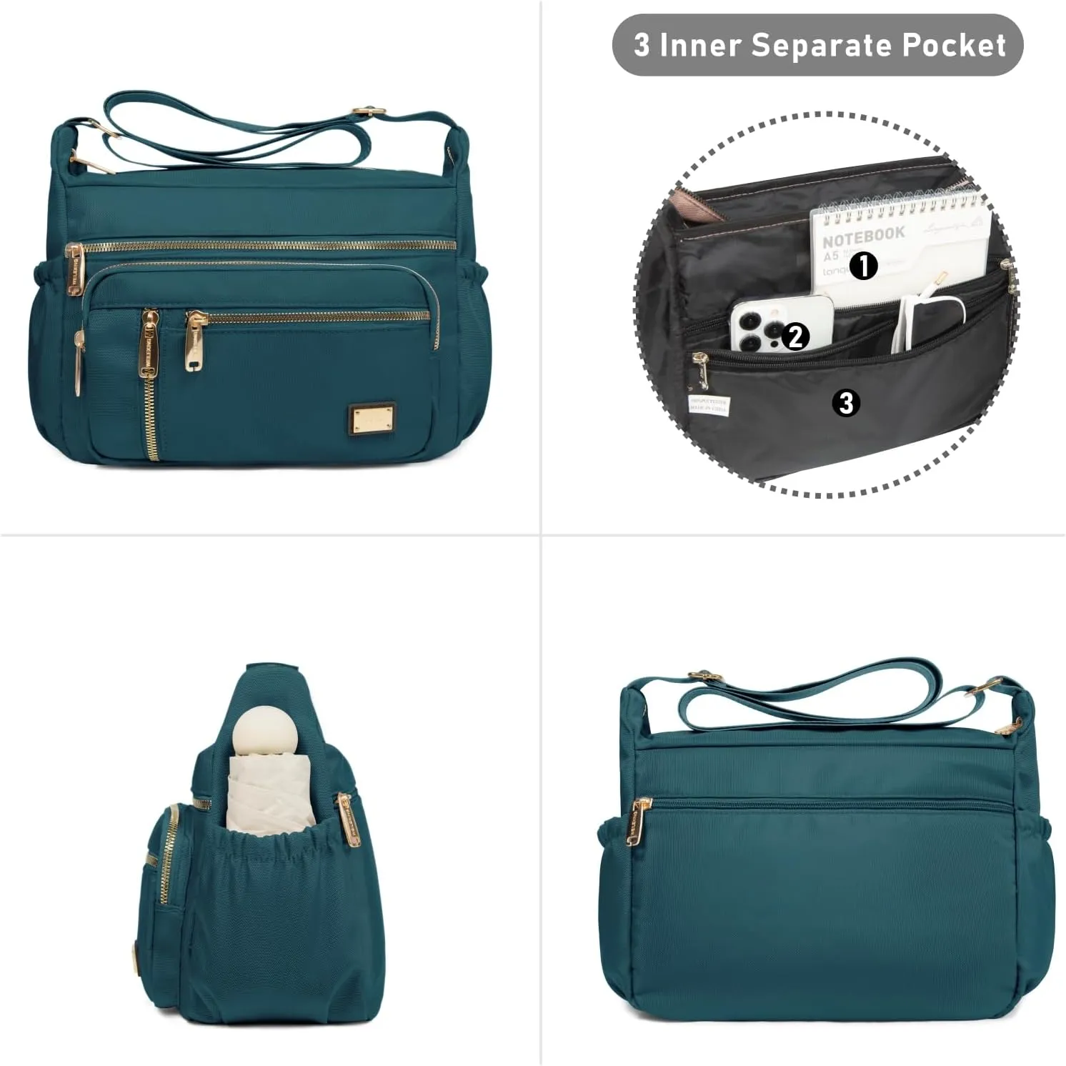 NPBAG Crossbody Bag for Women, Shoulder Purse Handbag Messenger Bag, Trendy Pocketbooks, Waterproof and Multi-Pockets