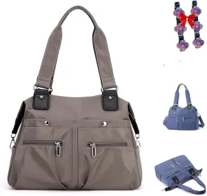 Nylon Waterproof Tote Bag,Womens Tote Handbags,Large Capacity Waterproof Multi Pocket Shoulder Bag with Zipper