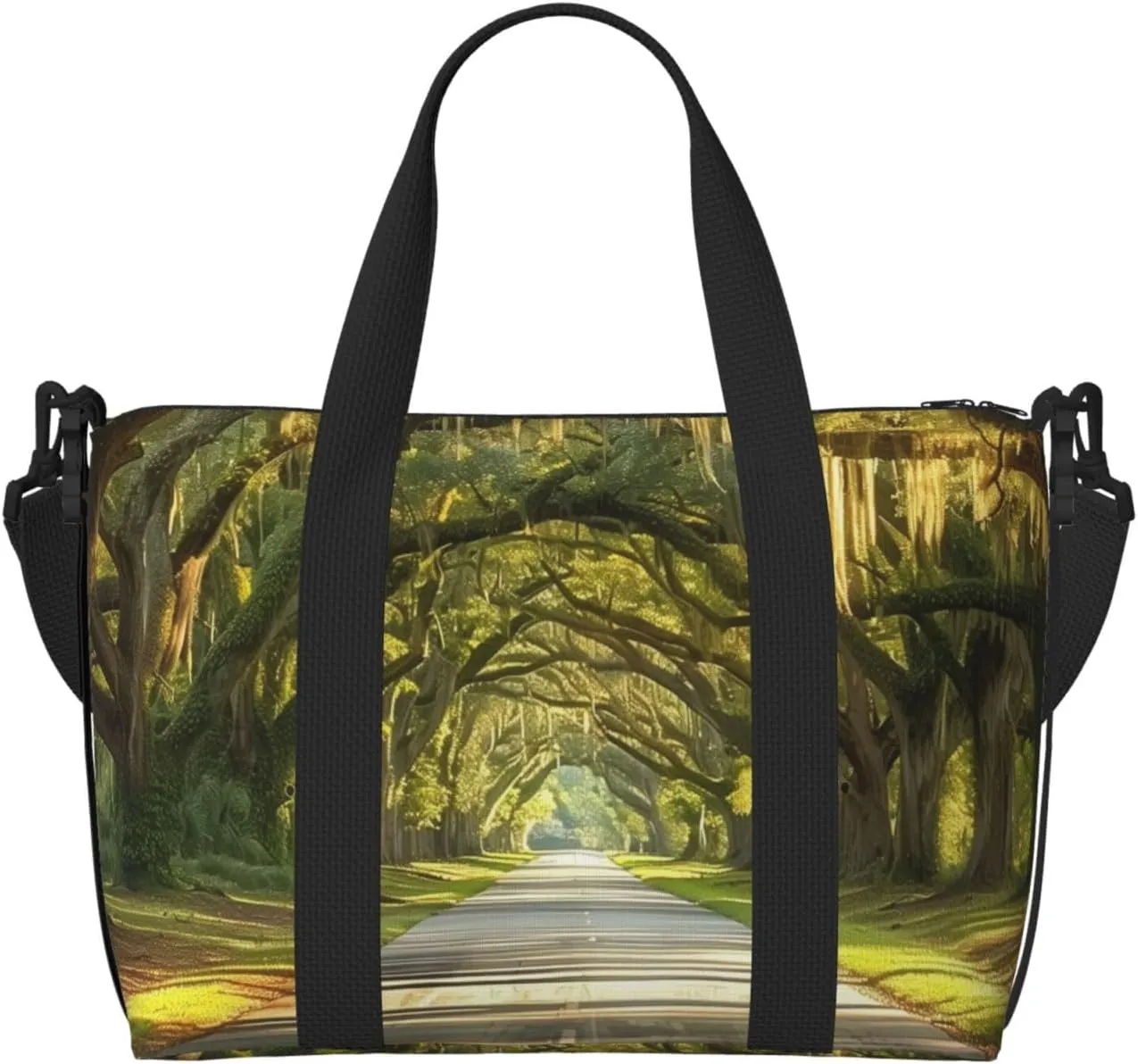 oak tree canopy print Travel Duffel Bag, Sports Tote Gym Bag, Swim Pool Bag Large Shoulder Tote Bag for Beach Weekender