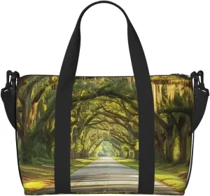 oak tree canopy print Travel Duffel Bag, Sports Tote Gym Bag, Swim Pool Bag Large Shoulder Tote Bag for Beach Weekender