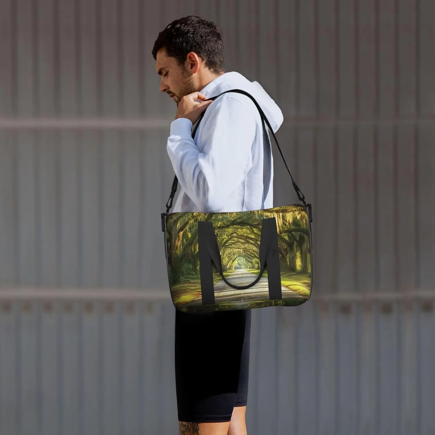 oak tree canopy print Travel Duffel Bag, Sports Tote Gym Bag, Swim Pool Bag Large Shoulder Tote Bag for Beach Weekender