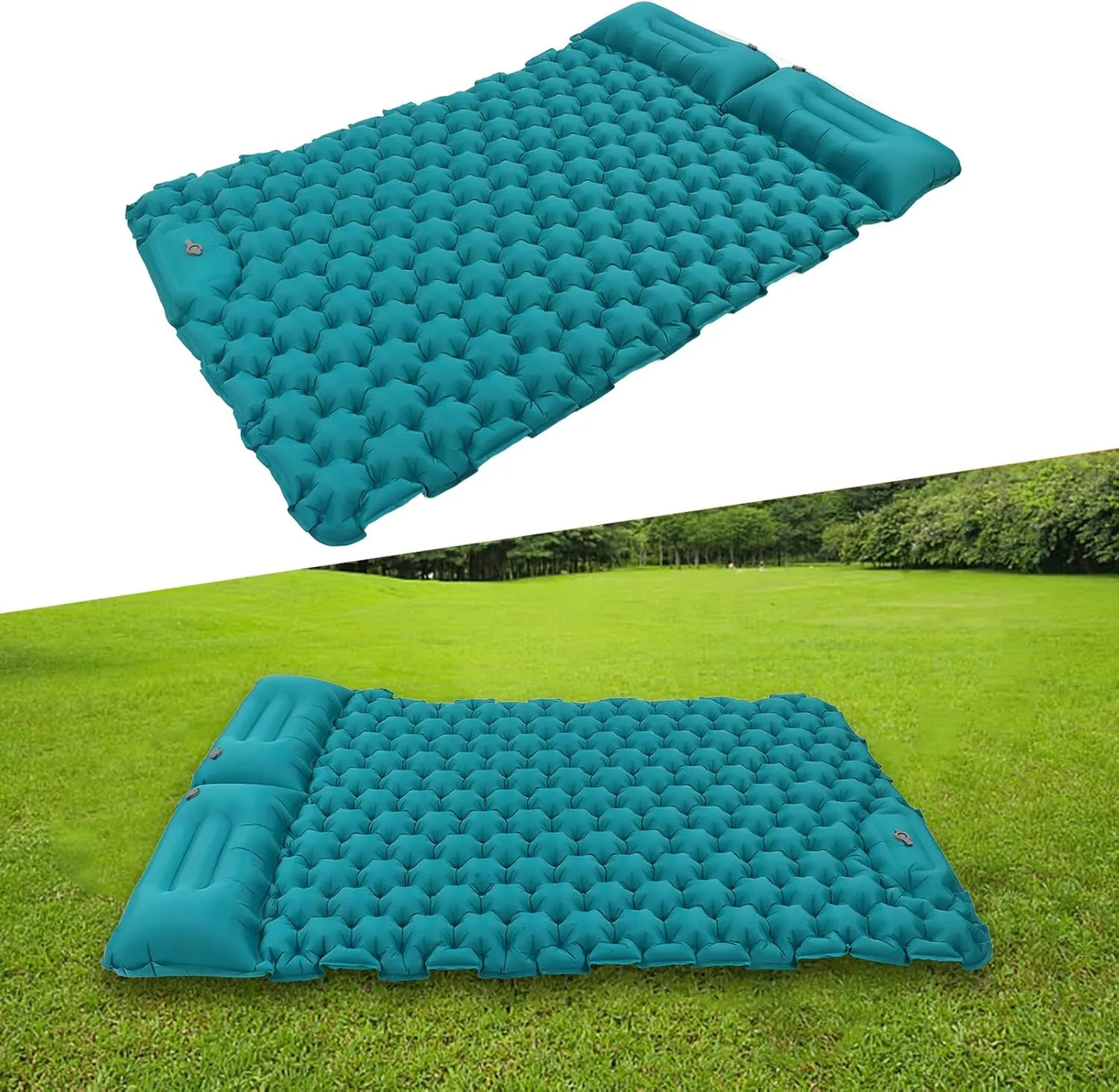 oceanside Camping Sleeping Pad Inflating Sleeping Pad Ergonomic Foot Operated Inflatable Sleeping Pad with Storage Bag for Outdoor Camping 2 Colors