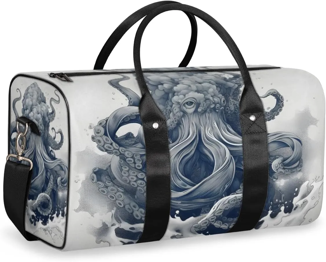 Octopus Tentacle Travel Duffle Bag for Women Men Gym Duffel Foldable Bag Waterproof Weekender Monster Kraken Duffle Tote
