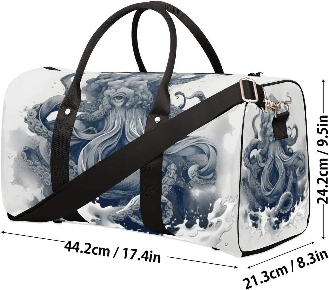 Octopus Tentacle Travel Duffle Bag for Women Men Gym Duffel Foldable Bag Waterproof Weekender Monster Kraken Duffle Tote