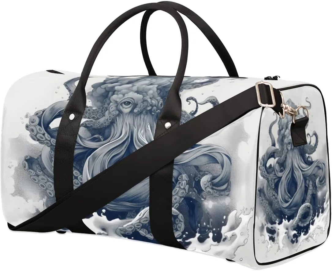 Octopus Tentacle Travel Duffle Bag for Women Men Gym Duffel Foldable Bag Waterproof Weekender Monster Kraken Duffle Tote