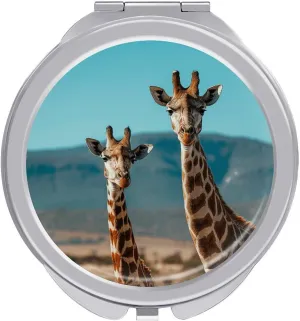 On The Prairie Travel Makeup Mirror Portable Folding Cosmetic Compact Mirror Mini Pocket Mirror for Purses with 2 X 1x Magnification