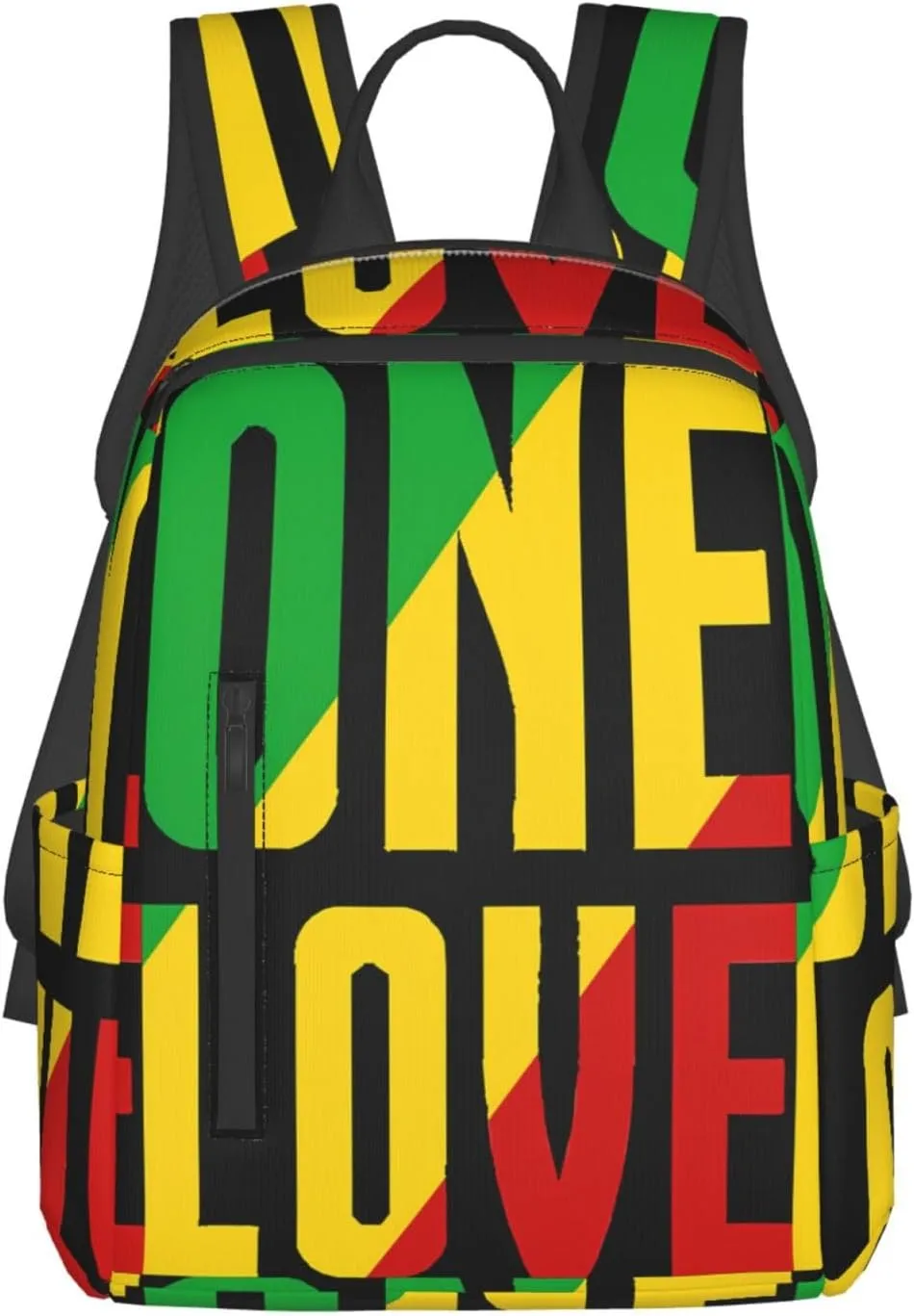 One Loves Jamaican Rasta Reggae Casual Backpacks Laptop Backpack Outdoor Travel Rucksack Sport Carry-On Daypack Lightweight Bag with Multi-Pockets