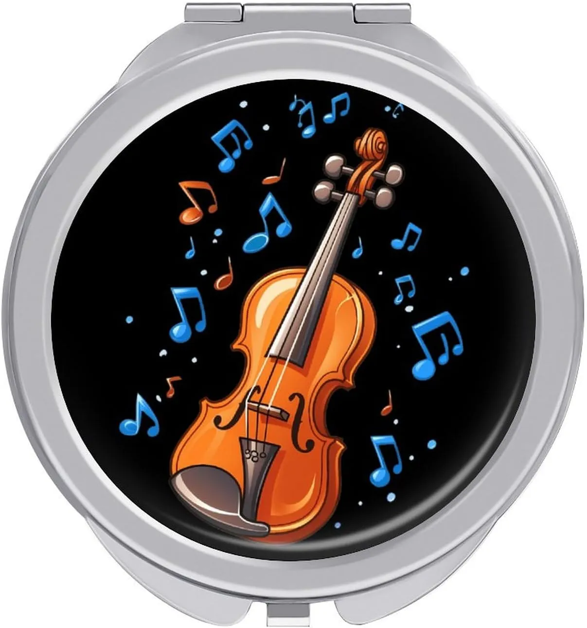 Orchestra Violin Player Music Compact Makeup Mirror Mini Foldable Cosmetic Mirror Portable Travel Mirror for Purse Pocket