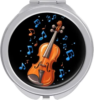 Orchestra Violin Player Music Compact Makeup Mirror Mini Foldable Cosmetic Mirror Portable Travel Mirror for Purse Pocket