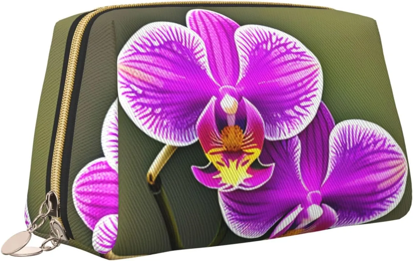 Orchid Flower Toiletry Travel Bag, Portable Cosmetic Organizer For Women, On-The-Go