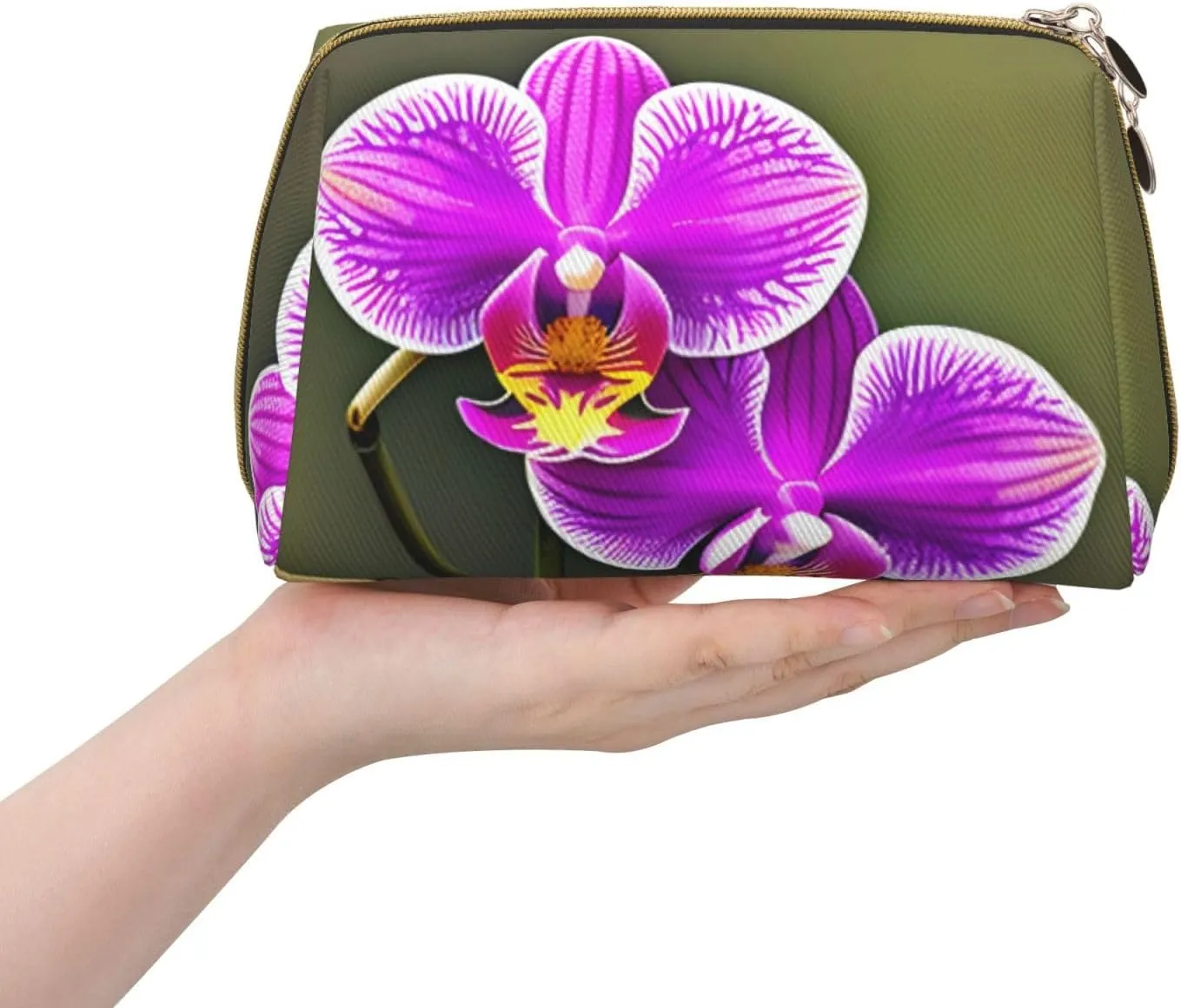 Orchid Flower Toiletry Travel Bag, Portable Cosmetic Organizer For Women, On-The-Go