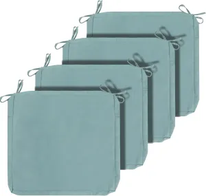 Outdoor Chair Cushion Covers 22x20x4 Inch, No Insert! Water-Resistant Patio Cushion Slipcovers with Zipper, Replacement Cushion Covers for Outdoor Furniture,4 Pack, Aqua Leala(Covers ONLY)
