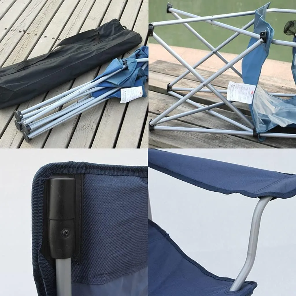 Outdoor Chair Folding Camping Chair Padded Camping Chairs Outdoor Folding Armchair With Cup Holder Beach Fishing Chair Portable Leisure High Backrest Chair Camping Chair Foldable Chair ( Color : Red )