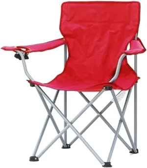 Outdoor Chair Folding Camping Chair Padded Camping Chairs Outdoor Folding Armchair With Cup Holder Beach Fishing Chair Portable Leisure High Backrest Chair Camping Chair Foldable Chair ( Color : Red )