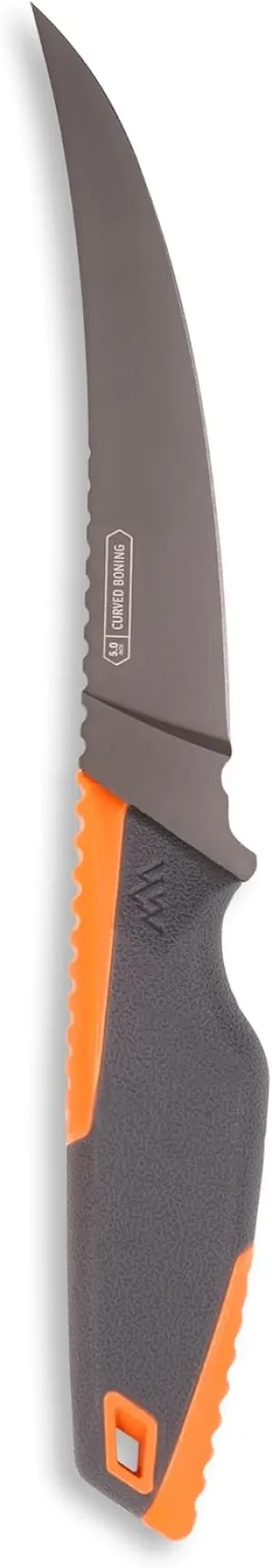 OUTDOOR EDGE VANTEX | Premium 5" Boning Knife | High Carbon Steel, Ergonomic Handle & Titanium Coated Blade | Great for Field Dressing Processing Elk and Deer