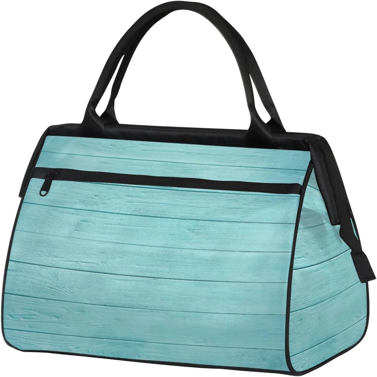 Overnight Weekender Bag for Women Men Wooden Board Blue Waterproof Carry On Travel Duffel Bags with Zipper Lightweight Sports Gym Bag Luggage Workout Handle Bags for Traveling Yoga Camping