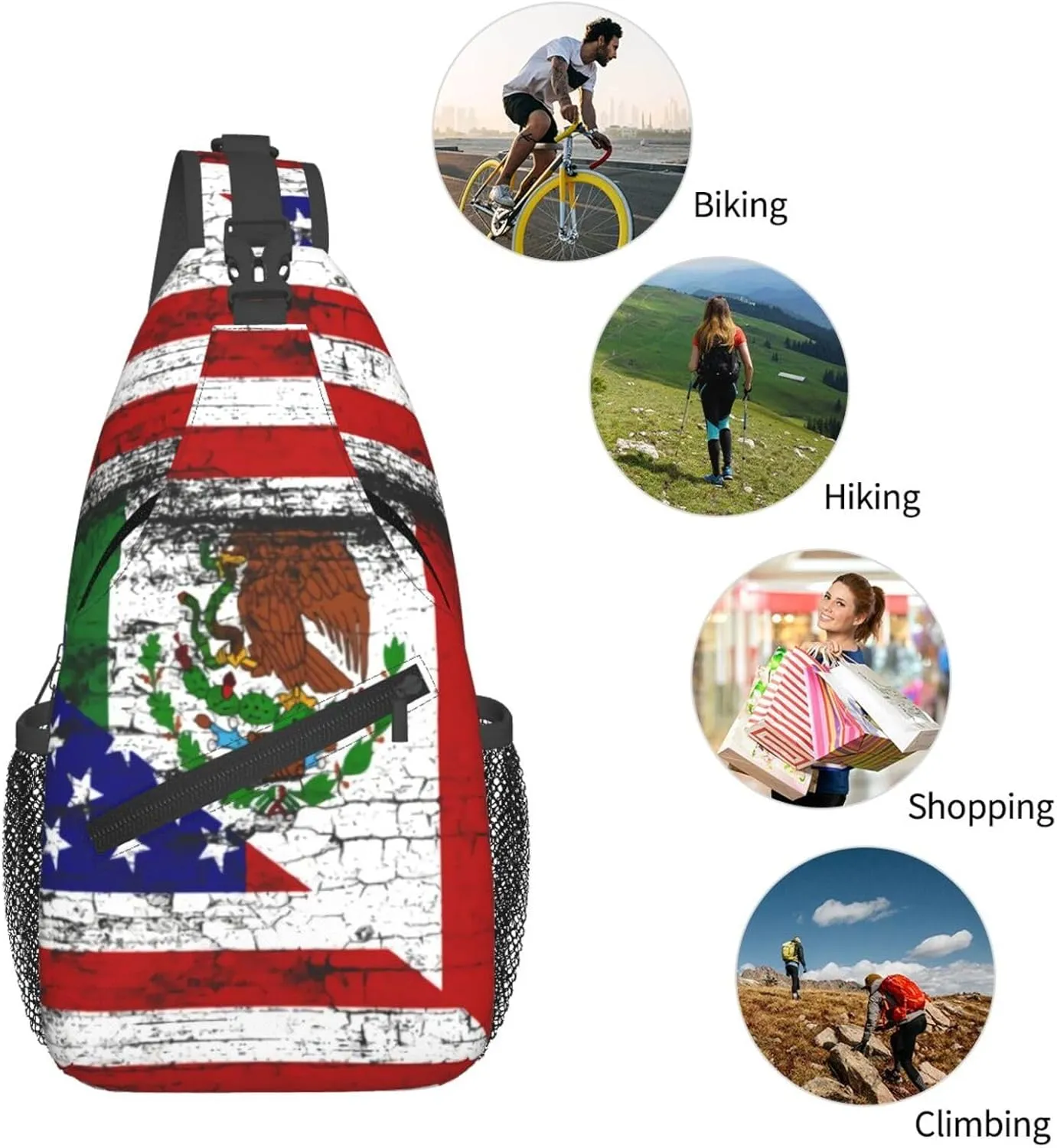 Panamanian Girl Messy Hair Sunglasses Panama Pride Sling Bag Adjustable Chest Bags Crossbody Bag Shoulder Backpack