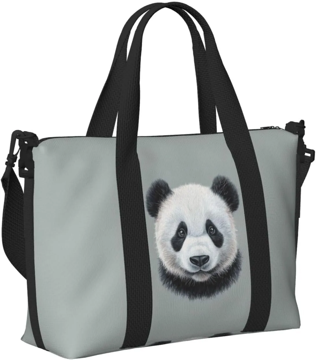pandas head print Travel Duffel Bag, Sports Tote Gym Bag, Swim Pool Bag Large Shoulder Tote Bag for Beach Weekender