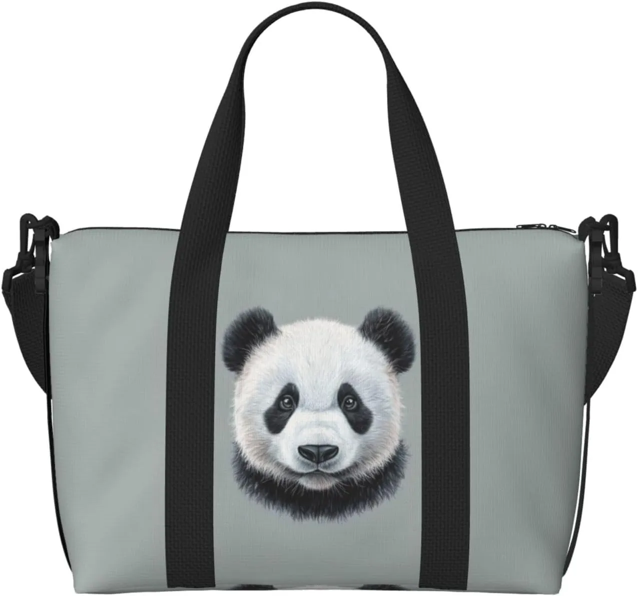 pandas head print Travel Duffel Bag, Sports Tote Gym Bag, Swim Pool Bag Large Shoulder Tote Bag for Beach Weekender