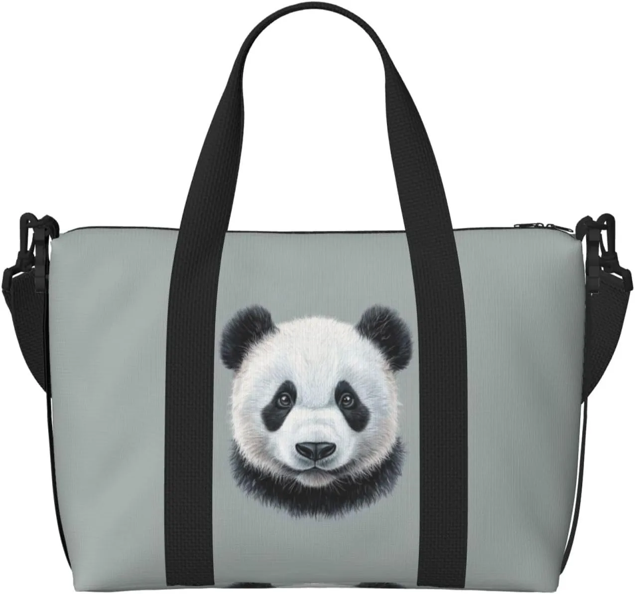 pandas head print Travel Duffel Bag, Sports Tote Gym Bag, Swim Pool Bag Large Shoulder Tote Bag for Beach Weekender