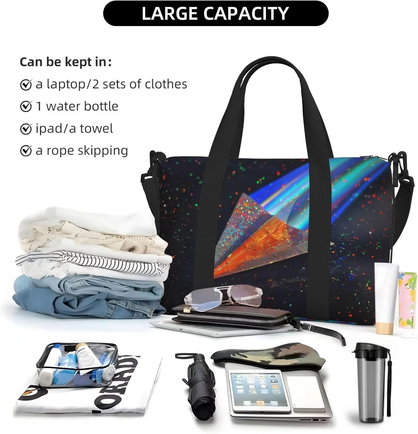 paper airplane print Travel Duffel Bag, Sports Tote Gym Bag, Swim Pool Bag Large Shoulder Tote Bag for Beach Weekender