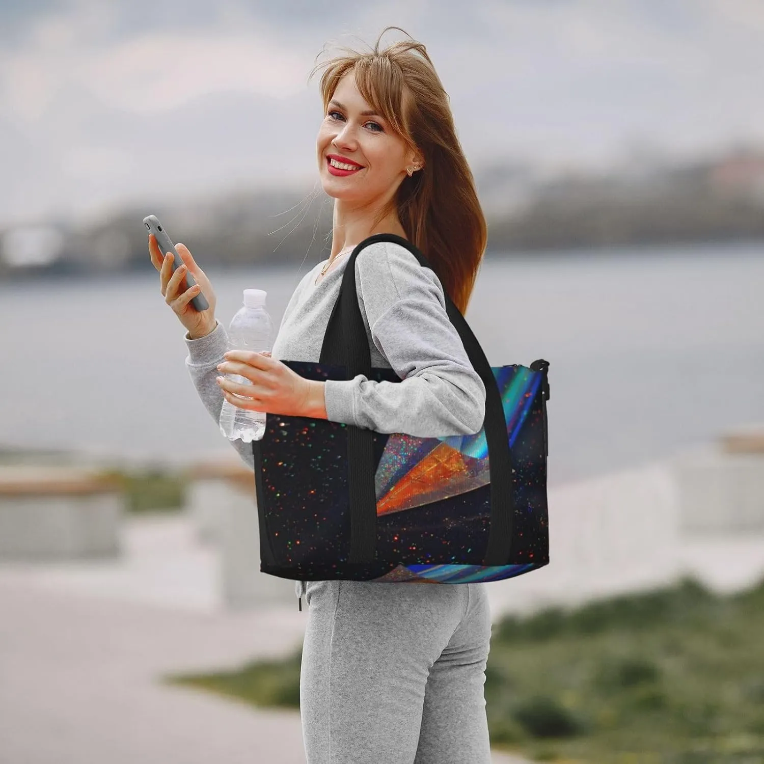 paper airplane print Travel Duffel Bag, Sports Tote Gym Bag, Swim Pool Bag Large Shoulder Tote Bag for Beach Weekender