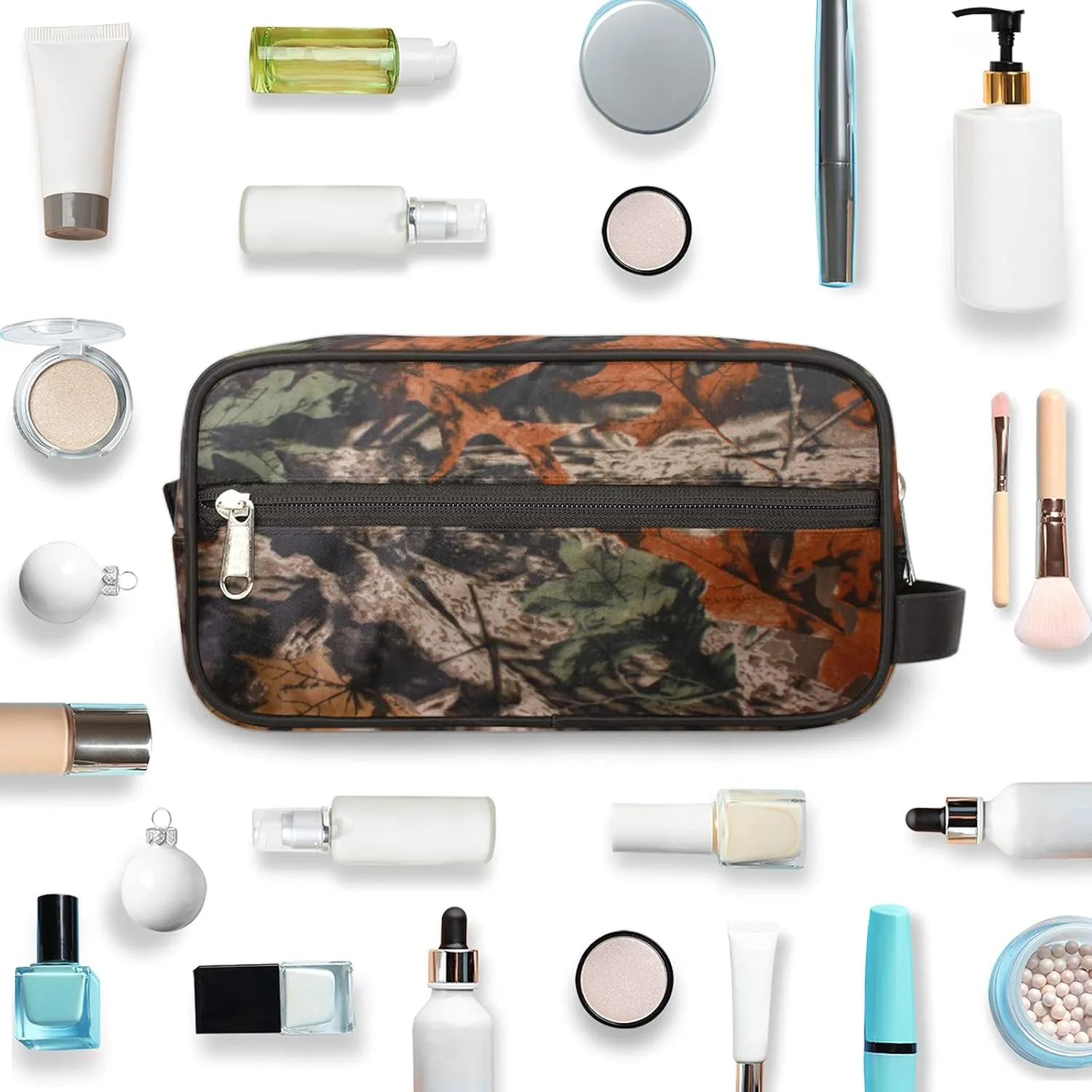 Pardick Travel Toiletry Bag for Women Men Forest Tree Camo Lightweight Cosmetic Makeup Bag Organizer Waterproof Shaving Bag Dopp Kit with Large Capacity for Toiletries and Shaving Accessories
