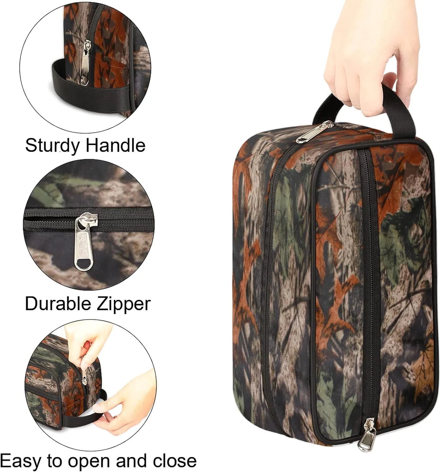Pardick Travel Toiletry Bag for Women Men Forest Tree Camo Lightweight Cosmetic Makeup Bag Organizer Waterproof Shaving Bag Dopp Kit with Large Capacity for Toiletries and Shaving Accessories