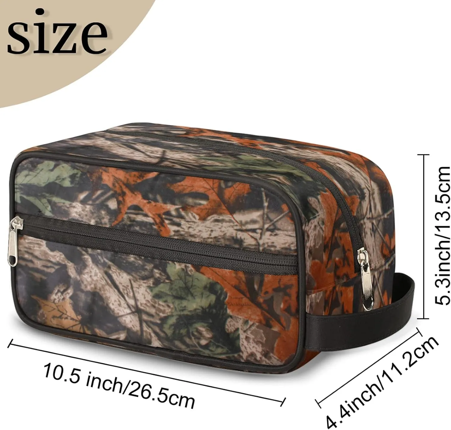 Pardick Travel Toiletry Bag for Women Men Forest Tree Camo Lightweight Cosmetic Makeup Bag Organizer Waterproof Shaving Bag Dopp Kit with Large Capacity for Toiletries and Shaving Accessories