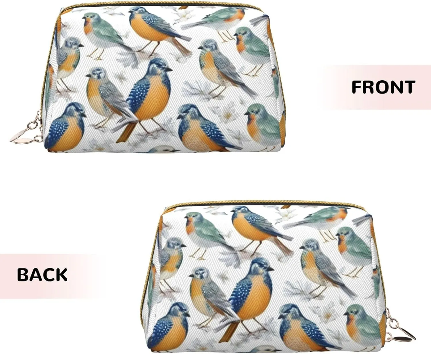 Parrots On Branches Toiletry Pouch, Travel-Friendly Makeup Organizer For Makeup Brushes, Lipsticks