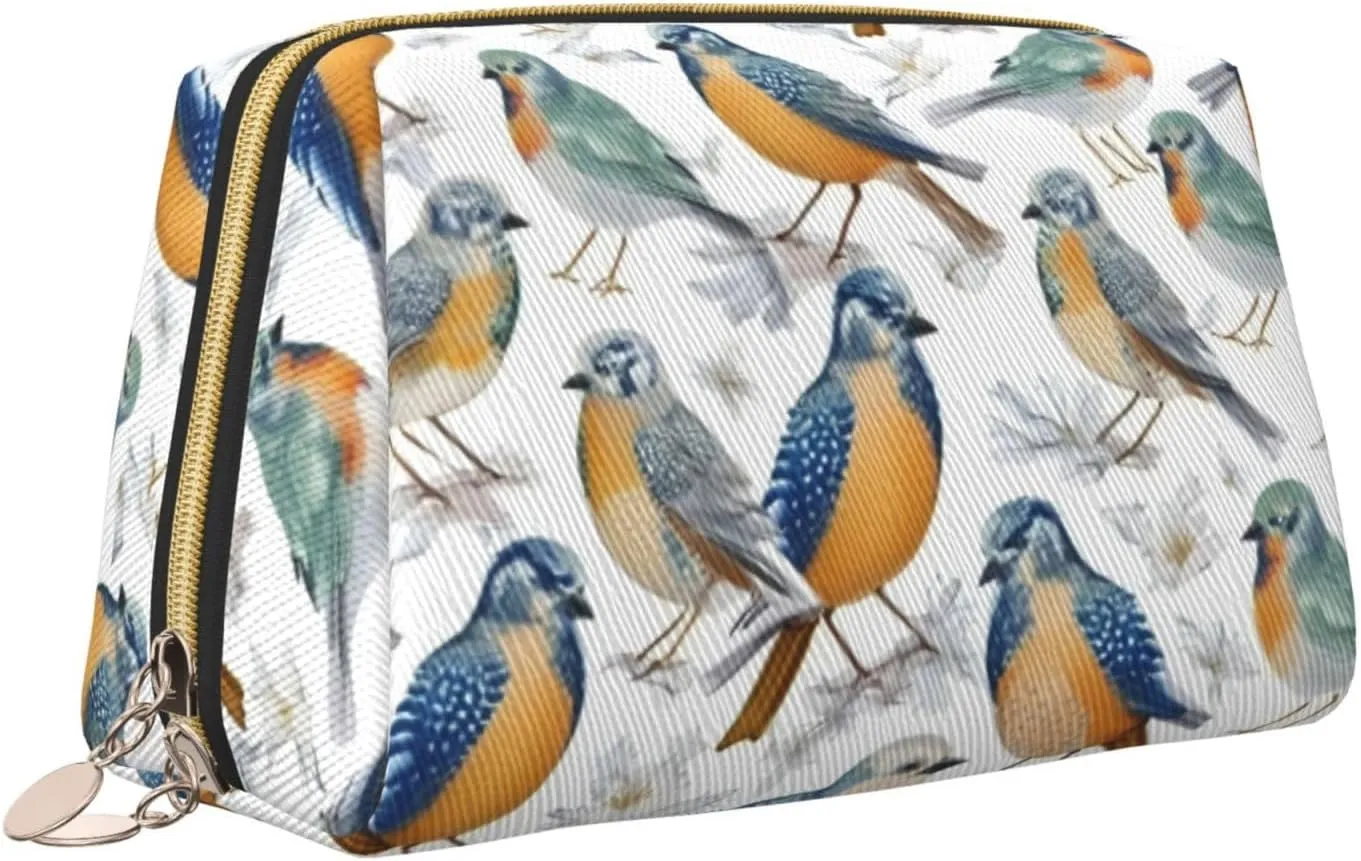 Parrots On Branches Toiletry Pouch, Travel-Friendly Makeup Organizer For Makeup Brushes, Lipsticks